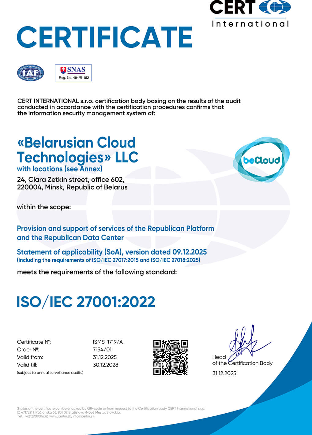 Certificate