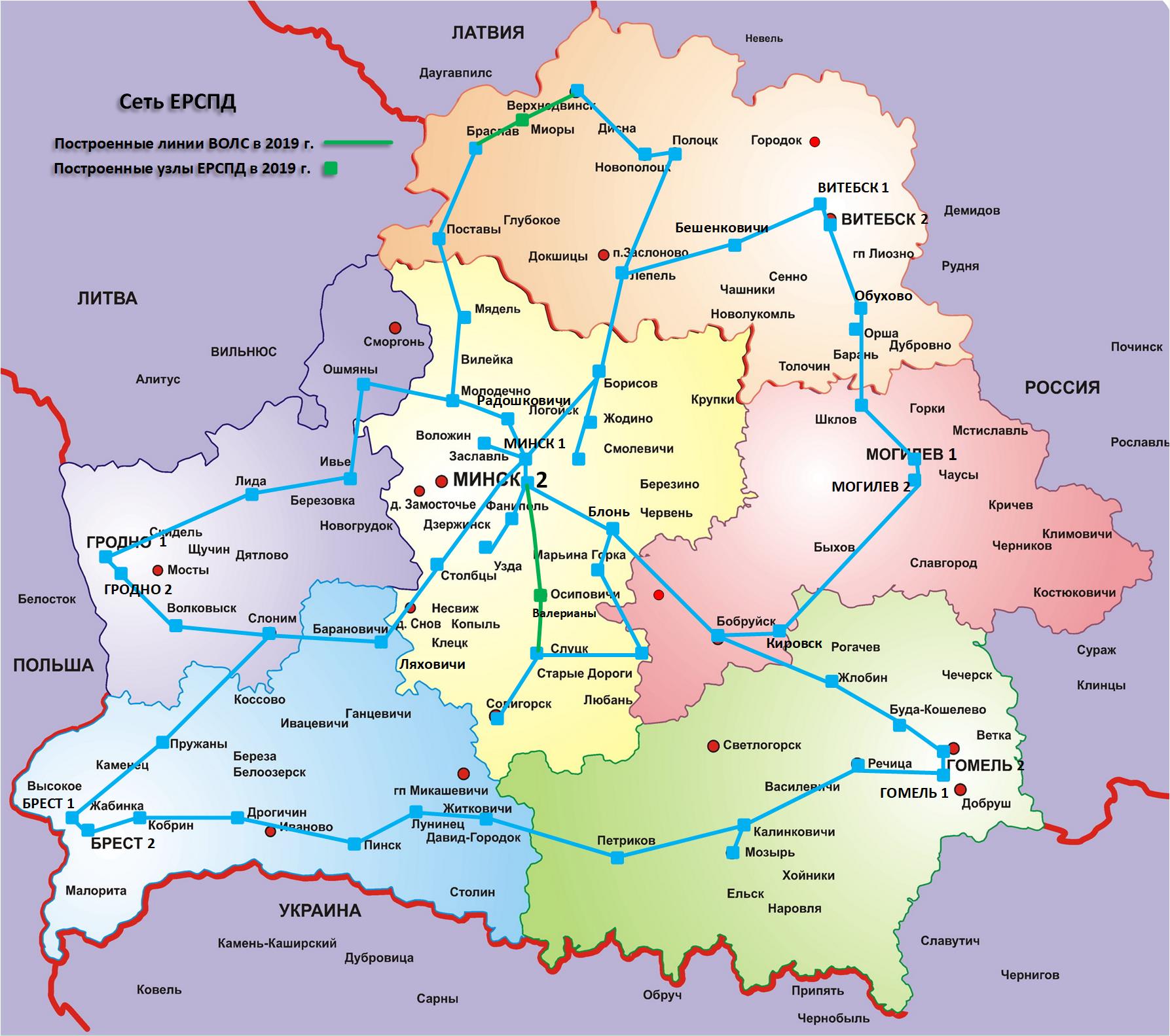 Схема построения сети DWDM map_erspd