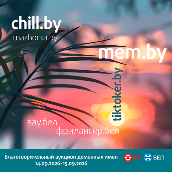 Mem.by, tiktoker.by, вау.бел – 14 сентября стартует топовый благотворительный аукцион доменных имен